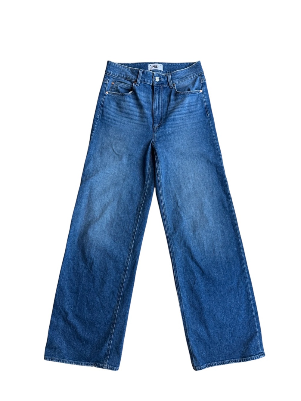 Paige Sasha High-Rise Wide Leg Stefania Distressed Jeans Size 28
